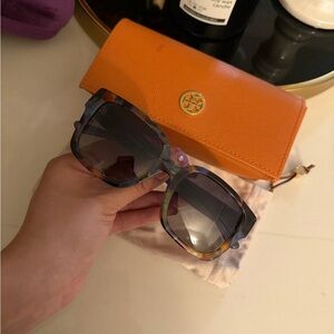 Tory Burch Tortoise and Blue Sunglasses